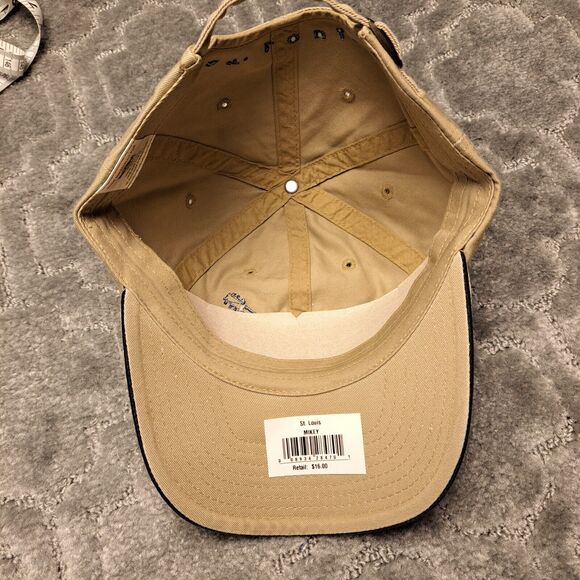 VINTAGE HARD ROCK CAFE ST LOUIS BALL CAP MENS SIZE OSFA BEIGE STRAPBACK HAT NOS - Picture 3 of 7